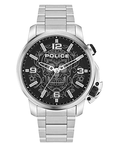 Police Watches Ferndale Herren Uhr analog Quarzwerk mit Edelstahl Armband PEWJJ2110003