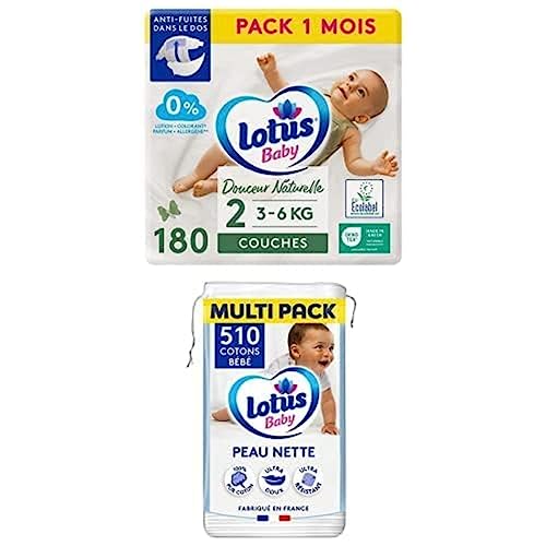 Couches Lotus Baby taille 2 nouveau-né 180 pièces et 510 cotons
