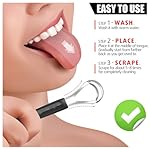 3 Pack Metal Tongue Scrapers for Kids Adults, Stainless Steel Tongue Cleaner Scrubber with Travel Case - Image 5