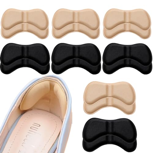 8 Paar Fersenpolster, Fersenkissen selbstklebend, Heel Liners bequem für rutschfeste Schuhe, Fersenpolster für Damenschuhe und Herrenschuhe