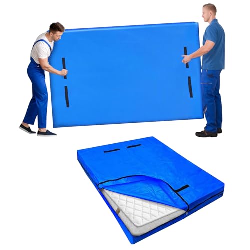 Mattress Cover for Moving and Storage King Size Mattress Bags, Waterproof & Durable Mattress Bag with 8 Handles & Strong Zipper Reusable Moving & Storage Cover (208x160x38cm)