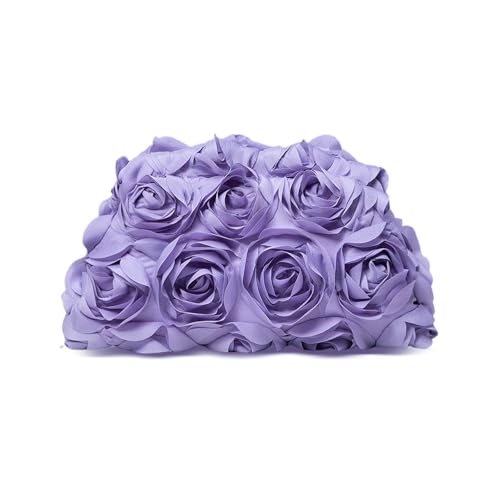 Image of 3D Flower Evening Bag for Women Elegant Floral Bridal Handbags Rose Clutch Purse for Wedding, Prom, Cocktail Party,Date Night