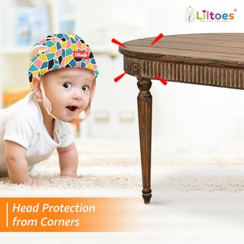 - LILTOES Baby Head Protector for Safety of Kids 6M to 60M- Baby Safety Helmet with Proper Air Ventilation & Corner Guard Protection (Mosaic)