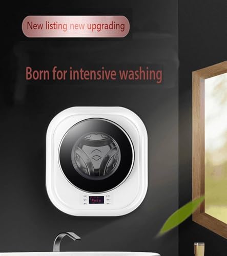 GEJLELDS Wall-mounted Washing Machine, 3Kg Mini Full-Automatic Washing Machine and Spin Dryer, Wall-Mounted Electric Compact Washer, Mini Dryer for Bathroom Kitchen - Image 2