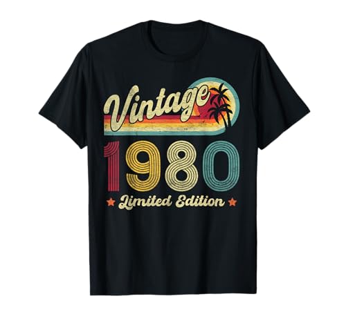 46 anni compleanno 1980 Vintage Retro Uomo Donna Regalo Maglietta