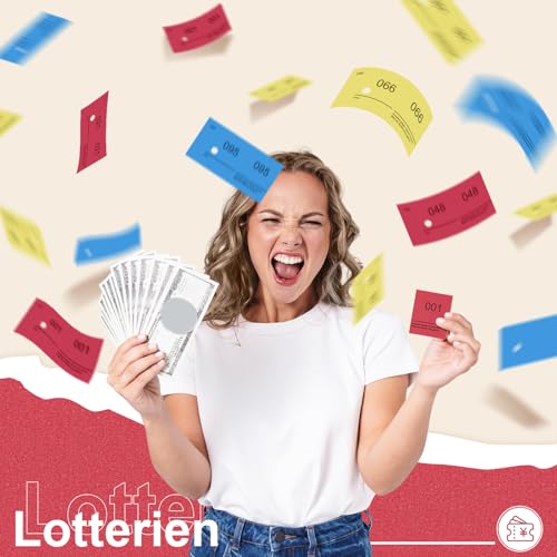 Nezyo Doppelnummern Blöcke 1-100 Tombola Lose mit Zahlen Nummernblöcke Zahlenblöcke 10 cm X 5 cm für Garderobe, Verlosung, Veranstaltungen, Partys, Messen und Bewirtungen(Rot)