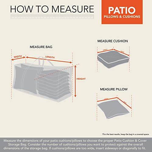 MODERN LEISURE 2933 Chalet Patio Cushion Storage Bag, Outdoor Cover (45.5 L x 13.75 D x 20 H inches) Water-Resistant, x Large, Beige - Thumbnail 4