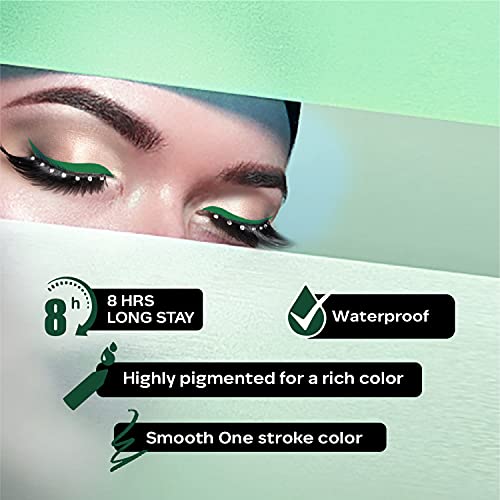 FACES CANADA Ultime Pro Longwear Eye Pencil - Forest Green, 1.2 g | 8 Hr Long Stay | Smooth One Stroke Application | Intense Color Pay Off | Soft Blendable Formula | Smudge Proof | Water Proof - Image 4