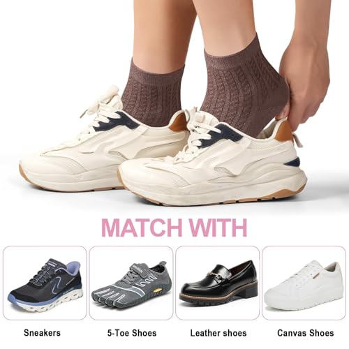 Image of Meaiguo Womens Toe Socks Cotton Five Finger Ankle Socks with Toes Separated for Running Athletic 4 Pairs