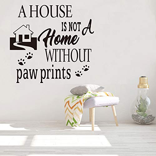 Summerjokes A House Is Not A Home Without Paw Prints Funny Wall Sticker Decal Vinyl Sticker, Pet Enthusiast Living Room Kitchen Bedroom Farmhouse Cat Dog Pet Fan Art Wall Decoration #TOP1