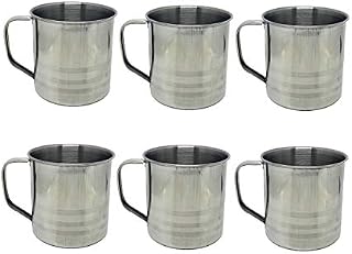 6 Pack 16oz Unbreakable Stainless Steel Camping Coffee Mug Drinking Soup Cup,16 Ounce