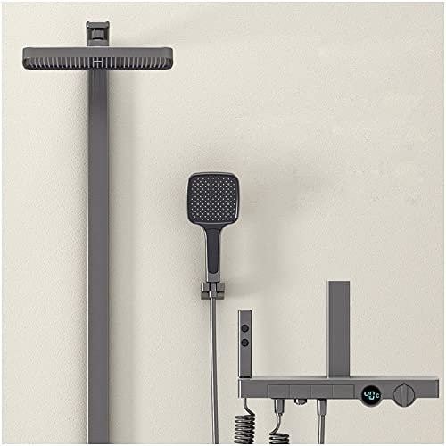 Système de douche thermostatique avec pomme de main et bec de baignoire
