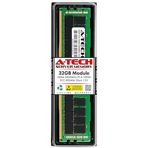 Image of A-Tech 32GB DDR4 2400MHz PC4-19200 ECC RDIMM 2Rx4 1.2V Dual Rank ECC Registered DIMM 288-Pin Server & Workstation RAM Memory Upgrade Module (A-Tech Enterprise Series)