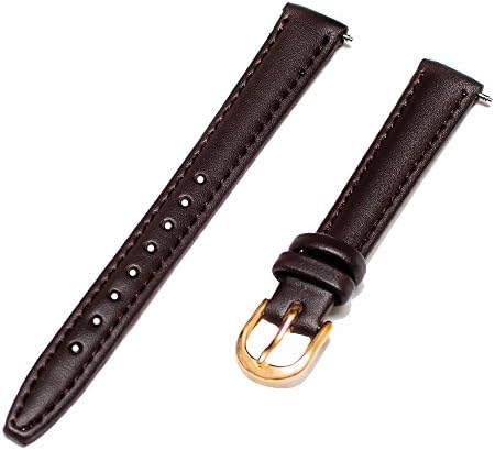 Voguestrap TX48412BRN Comfort Strap 12mm Women's Dark Brown Padded Stitched Calfskin Leather Watchband