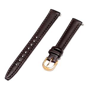 TX48412BRN Comfort Strap 12mm Women’s Dark Brown Padded Stitched Calfskin Leather Watchband