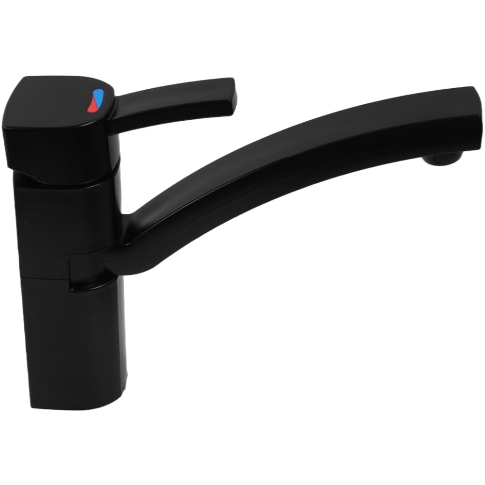 Rubinetto monocomando Capri per camper, roulotte, caravan, campeggio, barca, interruttore nero opaco