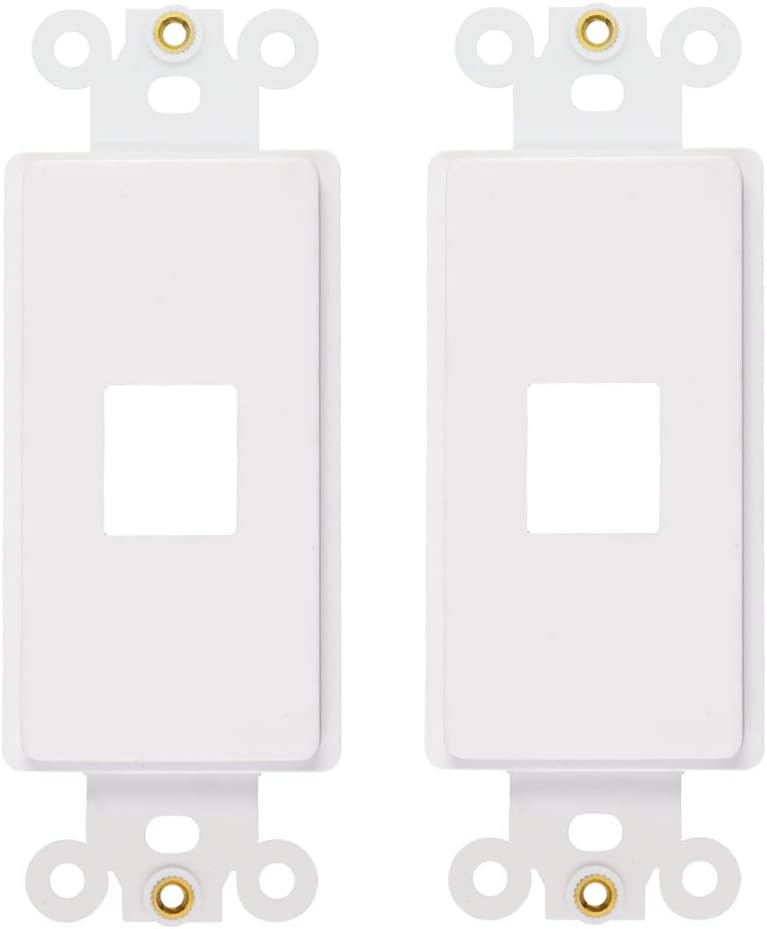 Wall Plate Decorator Insert Brush Passthrough with Nut, White (Brush, 20 Pack)