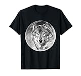 Lobo Motivo Luna Llena Depredadores colorido Lobos Animal Camiseta