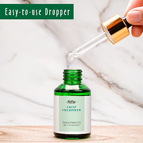 Image of Crisp Cucumber Fragrance Oil, MitFlor Single Scented Oil, Large Size Premium Grade Fragrance Oil for Soap & Candle Making, Summer Aromatherapy Oil, Fresh Fruity Scent for Home Fragrance, 30ml