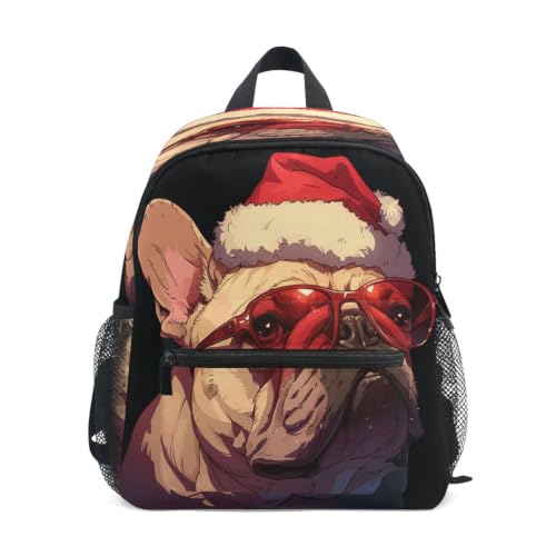 Sac à dos enfant Chien de Noël rouge cartable scolaire fille garçon