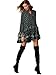 Milumia Women's Bohemian Fall Tribal Print Long Sleeve Swing Dress Dark Green S