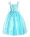 ReliBeauty Little Girls Organdie Snowflake Elsa Dress up Costume, Puff Sleeve, 6