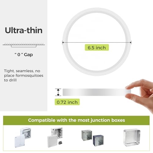 image for hepside 2PACK Flush Mount LED Ceiling Light Fixture White, 6.5Inch 12W