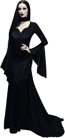 JPXH Womens Adult Plus Size Dress Long Black Halloween Dress Costume Party First Choice