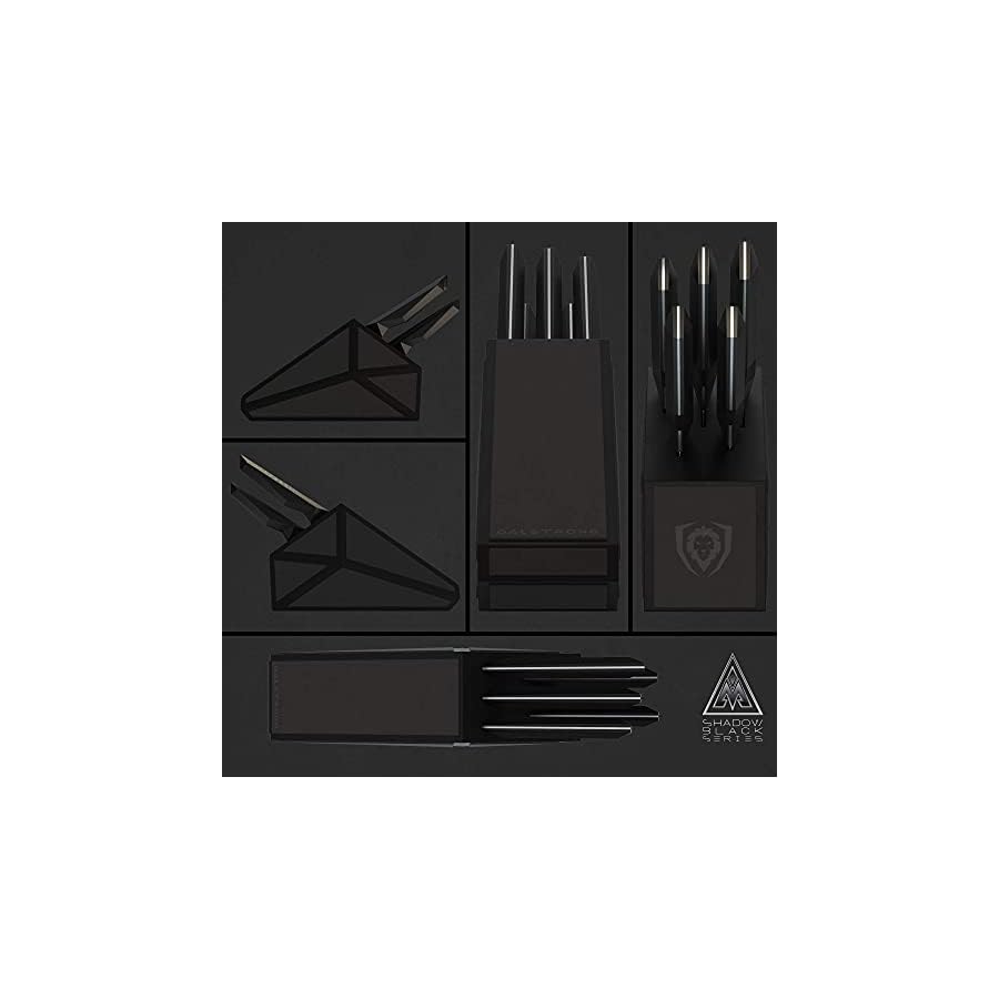 DALSTRONG-Knife-Block-Set-5pc-Shadow-Black-Series-Black-Titanium-Nitride-Coated-High-Carbon-7CR17MOV-X-Vacuum-Treated-Steel-Sheath-NSF-Certified DALSTRONG Knife Block Set-5pc-Shadow Black Series-Black Titanium Nitride Coated-High Carbon-7CR17MOV-X Vacuum Treated Steel-Sheath-Giftable Kitchen Knife Set with Block -NSF Certified