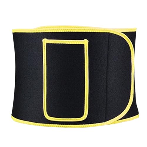 Entrenador de cintura para mujer, faja para el vientre con bolsillos laterales, cinturón adelgazante elástico ajustable para correr, trotar, levantamiento de pesas, fitness, escalada, Amarillo, L