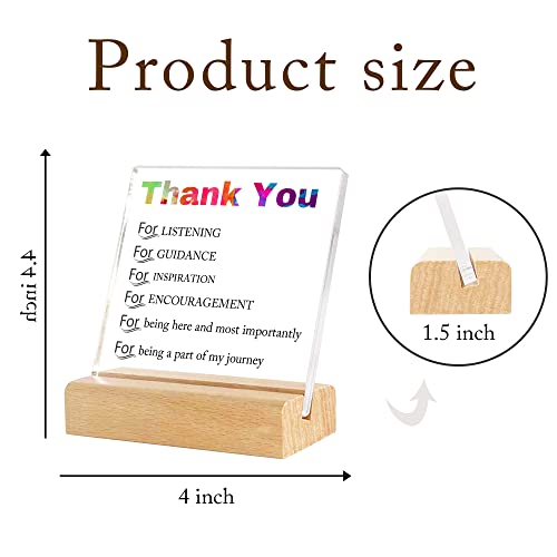 Appreciation Gifts For Women, Thank You Gift For Teacher Boss Leader Mentor Guidance Coach, Birthday Christmas Gift, Acrylic Plaque With Wooden Stand #TOP1