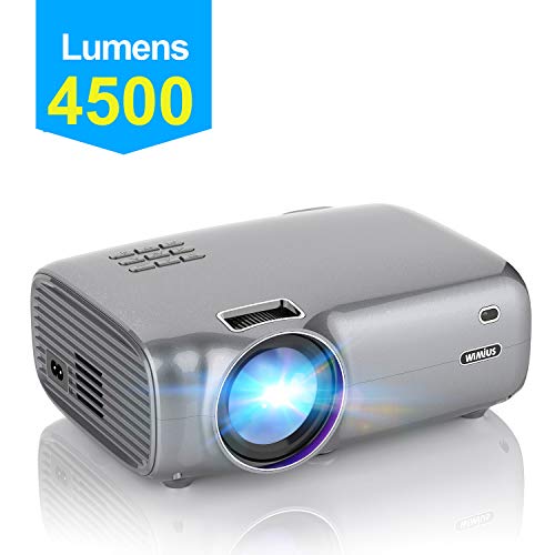 Proyector, WiMiUS 4500 lúmenes Proyector Portátil Full HD Soporta 1080P Proyector Cine...