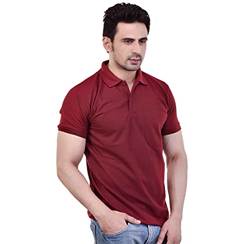 Image of SMAN Men's Polo T-Shirt Regular Fit Half Sleeve Multi Color Combo Pack of 2