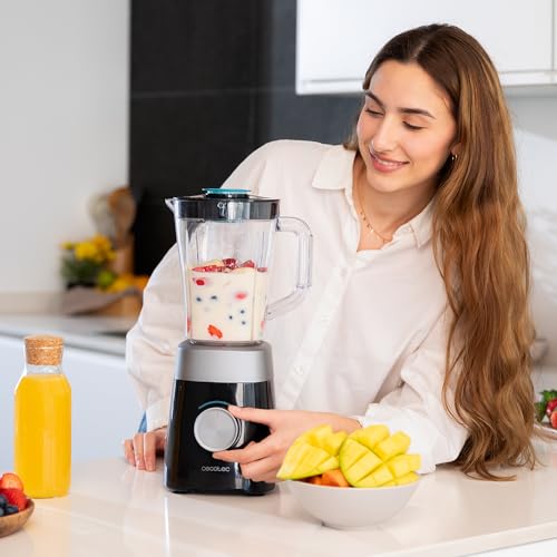 Cecotec Standmixer Power Black Titanium 1300Max B. 1300 W, 2 Geschwindigkeiten, Messer mit 4 schwarzen Titanklingen, 1,5 L, Pulse-Funktion zum Zerkleinern und Pulverisieren, Ice-Crush – Bild 4