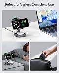UEQ 3 en 1 Station de recharge sans fil pour les appareils Apple, Chargeur sans fil magnétique pliable rapide de voyage, compatible avec MagSafe Chargeur pour iPhone 17 Air 16 15 14 13 12,Apple Watch &AirPods Pro