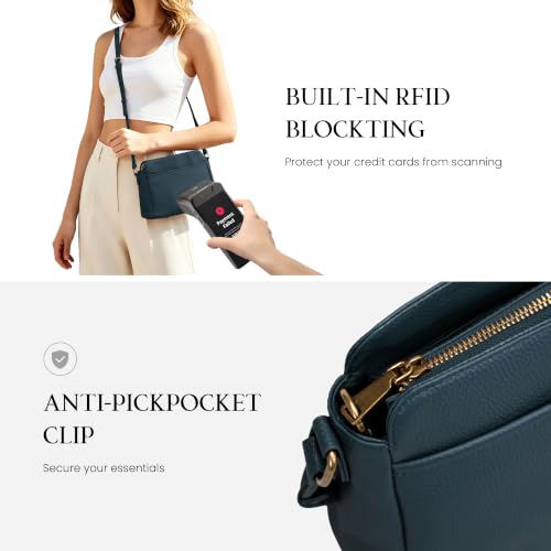Image of befen Anti-theft Crossbody Bag for Women Genuine Leather, Small Cross Body Shoulder Handbags with RFID Card Slots