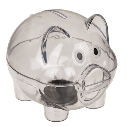 Tirelire cochon en plastique transparent - Tirelire originale de petite taille (10 x 8 x 8 cm) pour...