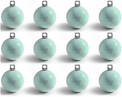 ECOFT Lead Free Fishing Sinkers and Weights Coated Egg Sinkers Cannonball Sinkers Assorted Sizes 20g-200g in Bag and Fishing Weights Sinkers Assortment Box Drop Shot for Saltwater Freshwater