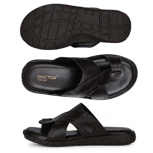 Image of DOCTOR EXTRA SOFT Men's Memory Foam Cushion Footbed Sandals /Chappal for Adults with Adjustable Strap| Diabetic & Orthopedic|LightWeight Comfortable Stylish & Anti-Skid| Dr.Slippers & FlipFlops Gents A-02