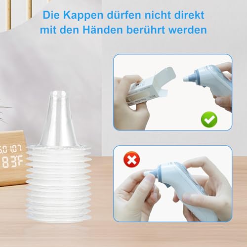 200 Stück Braun Fieberthermometer Schutzkappen, Braun Fieberthermometer Ohr, Einwegabdeckungen, Ersatzschutzkappen, Ohrthermometer Schutzkappen für alle Modelle Ohrthermometer