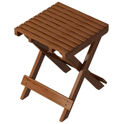 Joygoodta Taburete Plegable, Taburete Plegable de Madera con pies en Forma de X, Silla pequeña portátil Estable y Resistente para picnics, Manualidades, Camping en Coche