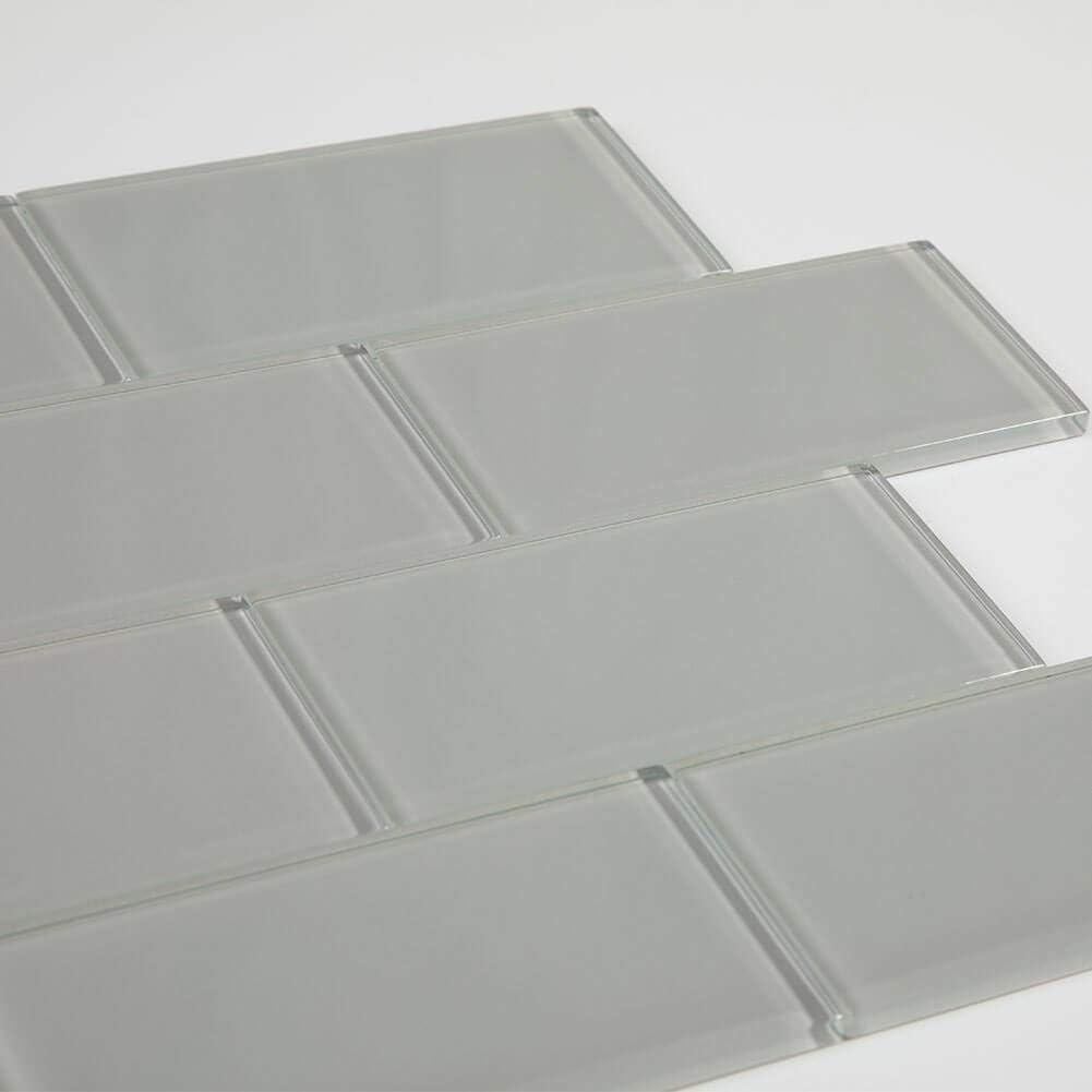 Up To 40% OFF Soulscrafts Glass Subway Tile for Kitchen Backsplash Bathroom Shower Wall 3 x 6 Inch Light Grey (40-Pack, 5 sq.ft.)