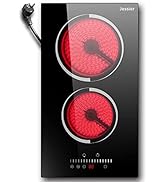 Keramische kookplaat, 2 platen, 3000 W, Jessier kookplaat 2 kookplaten met stekker 30 cm, kookplaat ...