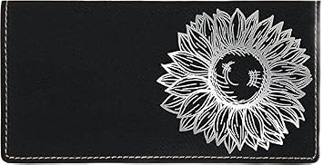 CAROUSELCHECKS Sunflower Laser Engraved Leatherette Checkbook Cover