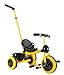 Toddler Tricycle with Adjustable Steering Push Handle,Little Kid’s Stroll Trike and Bike with Adjustable Seat,Wide Wheels,Safety Belt for Kids Aged 1-3 Years Old- Black & Yellow