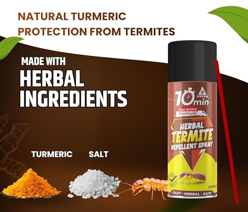 Image of Amish Aerosol Termite Spray 200ml Pack Of 1 Ready To Use Termite Control Wood Protection Spray For Home, Kitchen & Office Eco-friendly Termite 10 Minutes Formula