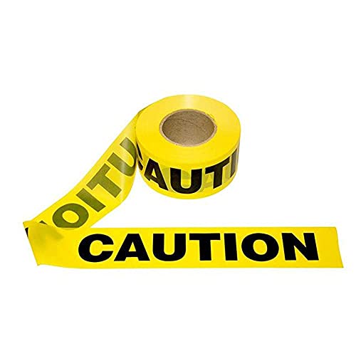 Vilmon 3 Inches x 1000 Feet Caution Tape Roll Warning Tape(Non Adhesive),Reflective Flagging Tape for Hazardous Areas and Restricted Access Borders (Yellow)