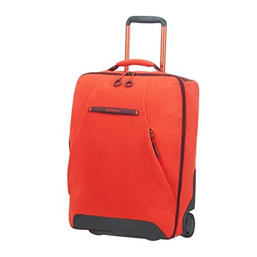 Samsonite Neoknit - Bolsa de Viaje/Mochila con 2 Ruedas S, 55 cm, 41 L, Naranja (Fluo Red/Port)