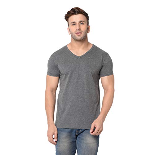 Image of Men's Cotton Blend Half Sleeve V Neck Tshirt