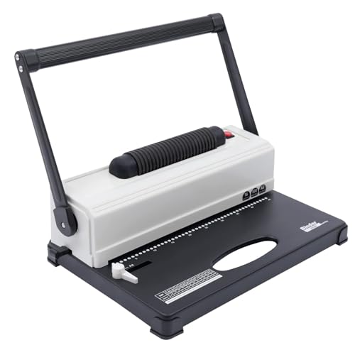 Macchina per rilegatura a foro, macchina legante elettrica, macchina legante a bobina con robusta struttura in metallo 250 fogli di capacità di rilegatura a pettine a spirale Wire Binder Wire Binding